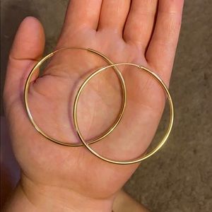 Sterling Forever large gold hoops